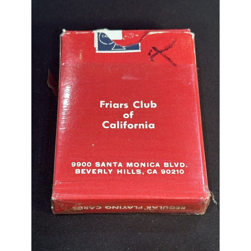Vintage Friars Club of California Beverly Hills U.S. Red Back Deck Playing Cards